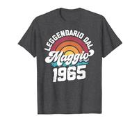 Maggio 1965 Vintage - Maglia 57 Anni Uomo Donna Compleanno Maglietta, Uomo, Grigio Scuro, S