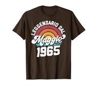 Maggio 1965 Vintage - Maglia 57 Anni Uomo Donna Compleanno Maglietta, Uomo, Marrone, S