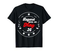Maggio 26 Birthday Legend Man Boy dal 26 Maggio Maglietta