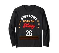 Maggio 26 Compleanno Fantastico Nato Il 26 Maggio Vintage Maglia a Manica