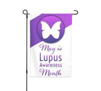 Maggio è il mese della consapevolezza del lupus, bandiere da giardino, decorazione perfetta, striscione da cortile, 12 x 18 pollici, decorazione esterna bifacciale, arazzo per feste, arredamento per l
