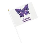 Maggio è il mese della consapevolezza del lupus. Bandiere piccole, bandiere portatili con asta per decorazioni per feste.