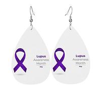 Maggio è il mese della consapevolezza del lupus Orecchini per donne Ragazze Orecchini pendenti in pelle con gioielli leggeri a goccia