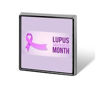Maggio è il mese della consapevolezza del lupus. Spille quadrate, spille da bavero, bottoni smaltati, decorazioni per feste.
