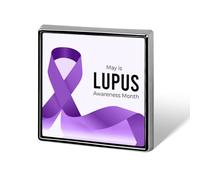 Maggio è il mese della consapevolezza del lupus. Spille quadrate, spille da bavero, bottoni smaltati, decorazioni per feste.