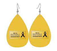 Maggio è il mese della consapevolezza del melanoma Orecchini in pelle per le donne Orecchini pendenti in pelle sintetica Vintage Orecchini pendenti leggeri Gioielli per le donne