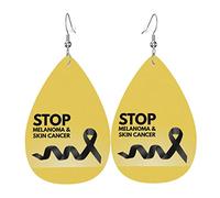 Maggio è il mese della consapevolezza del melanoma Orecchini in pelle per le donne Orecchini pendenti in pelle sintetica Vintage Orecchini pendenti leggeri Gioielli per le donne