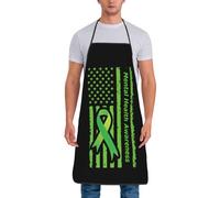 maggio indossiamo grembiule verde per il mese della consapevolezza mentale, grembiuli da cucina impermeabili per chef, grembiuli da barbecue, grembiule da forno personalizzato per uomo e donna, bianco