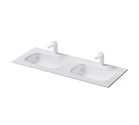 Maggio & Maggio Lavandino da incasso 2 vasche Col04 Lavabo grande ripiano rettangolare in marmo pressofuso larghezza: 120 cm