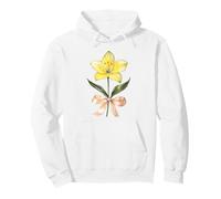 Maggio Nascita Mese Giallo Giglio Acquerello Floreale Fi Felpa con Cappuccio