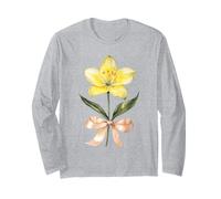 Maggio Nascita Mese Giallo Giglio Acquerello Floreale Fi Maglia a Manica