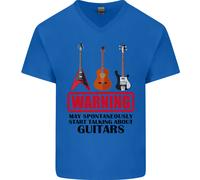 Maggio Start Talking About Chitarre Chitarrista Uomo Scollo A V Cotone T-Shirt