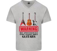Maggio Start Talking About Chitarre Chitarrista Uomo Scollo A V Cotone T-Shirt