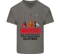 Maggio Start Talking About Chitarre Chitarrista Uomo Scollo A V Cotone T-Shirt