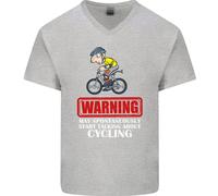Maggio Start Talking About Ciclismo Divertente Uomo Scollo A V Cotone T-Shirt