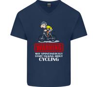 Maggio Start Talking About Ciclismo Divertente Uomo Scollo A V Cotone T-Shirt