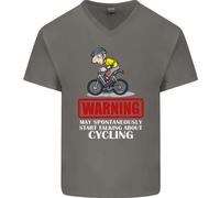 Maggio Start Talking About Ciclismo Divertente Uomo Scollo A V Cotone T-Shirt