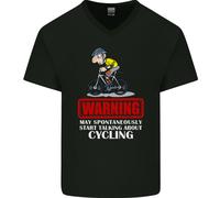 Maggio Start Talking About Ciclismo Divertente Uomo Scollo A V Cotone T-Shirt