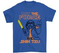 Maggio The Force Be Shih Tzu Cane Divertente Uomo T-Shirt 100% Cotone