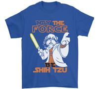 Maggio The Force Be Shih Tzu Divertente Cane Uomo T-Shirt 100% Cotone