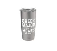 Maggiore greco di giorno Memes Night Studente di studi classici Bicchiere termico in acciaio inox doppia parete