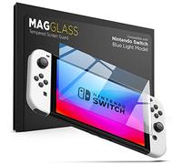 Magglass Protezione per schermo compatibile con Nintendo Switch OLED (2021) Protezione in vetro temperato con blocco della luce blu (Anti-Bluelight per riduzione della fatica degli occhi)