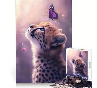 Magia di ghepardo e farfalla Puzzle per ragazzi da 1000 pezzi, esercizio mentale, divertimento leggero, taglio preciso, regalo premuroso (38x52cm)
