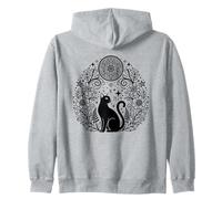 Magia Floreale celestiale Strega Gatto Luna Mandala Felpa con Cappuccio