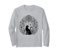 Magia Floreale celestiale Strega Gatto Luna Mandala Maglia a Manica