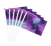 Magia Galaxy Cielo Viola Stampa Palmare Bandiera Pole Bandiere portatili Decor Eventi Versatile Uso Gruppo Attività