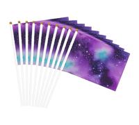 Magia Galaxy Cielo Viola Stampa Palmare Bandiera Pole Bandiere portatili Decor Eventi Versatile Uso Gruppo Attività