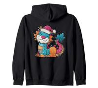 Magia gioiosa del Drago della Renna di Natale Felpa con Cappuccio