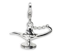 Magia Lampada Ciondolo 3D Smaltato .925 Argento Sterling Clip Amore La Vita