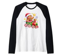 Magia Natalizia del Treno di Pan di Zenzero Maglia con Maniche Raglan