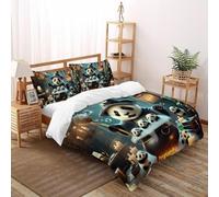 Magia Panda Copriletto 3D Stampa Selvaggio Foresta Animale Set Di Biancheria Morbida Microfibra Chiusura A Cerniera Per Bambini/Ragazzi 3 Pezzi Super King(260x220cm)