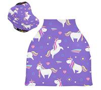 Magia Unicorno Arcobaleno Viola Passeggino Tettoia Copri Seggiolino Copertura Infermieristica Auto per Bambini per L'Allattamento Al Seno Morbido Traspirante Elastica Tettuccio