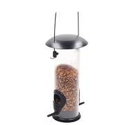 Magiatoia per Uccelli Bird Feeder Mangiatoia Per Uccelli In Metallo Appeso Per Alimenti Per Semi Di Domestici Con Tetto E Vassoio Per Esterni Sparrows