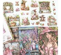 Magic Adesivi per Scrapbooking,20 Fogli Scrapbooking Accessori Aesthetic Stickers per Journaling,Scrapbook,Bullet Journal,Junk Journal,DIY Craft(Pink Berries)