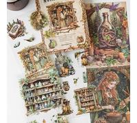 Magic Adesivi per Scrapbooking Kit,20 Fogli Adesivi Accessori per Journaling,Junk Journal,Bullet Journal,Phone Case,Notebook,Planner,DIY Craft,Photo Frame(Philodendrons)