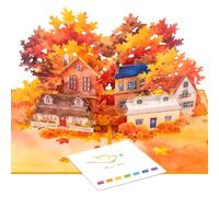 Magic Ants Biglietto pop-up 3D con villaggio autunnale per tutte le