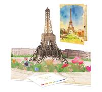 Magic Ants Biglietto pop-up 3D Torre Eiffel Parigi, viaggio in città | Per risvegliare ricordi, portare una sensazione di viaggio, servire come decorazione e da regalare senza rischi