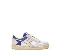 Diadora Magic Basket Low Suede Leather, Scarpe da Ginnastica Unisex-Adulto, White/Blue Eyes, 37 EU
