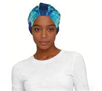 Magic Blue Fox Print Turbante Copricapo da donna, sciarpa per la testa, cappello alla moda con elastico stile pullover