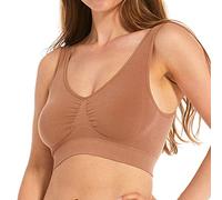 MAGIC Bodyfashion Comfort Reggiseno da Donna Senza Cuciture, con Spalline Larghe, Bamboo Mocha, M
