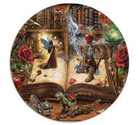 Magic Book House Puzzle Rotondo 1000 Pezzi Rompicapo Per Adulti E Bambini Cartoon Difficile Giochi Intelligente Famiglia Ridotta Pressione Multicolore 1000pcs (67.5x67.5cm)