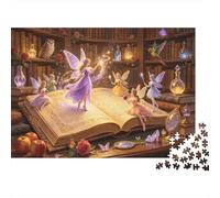 Magic Book Puzzle 1000 Pezzi Recyclable Fairies Library Senior Puzzle Gioco Educativo Decompression Ideal for Family And Friends Birthdays 70x50cm/1000pcs