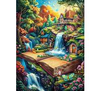 Magic Book Waterfall Rompicapo 1000 Pezzi Per Regalo Di Epifania Cartone Spesso Per Bambini Fairy Tale Wild Animals Fantasy Attività Educativa Per Tutta La Famiglia Edizione Limitata Da Passatempo 100