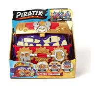 PIRATIX ADVENTURE WORLD Monster Treasure - Forziere del tesoro con un mostro nascosto all'interno. Include 1 cassetto, 3 Piratix esclusivi, 1 tesoro esclusivo e 3 accessori