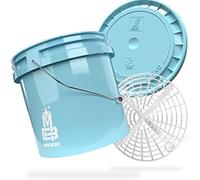MAGIC BUCKET Set di lavaggio a mano per auto, secchio con coperchio a secchio, 3,5 galloni americani, circa 13 litri, con inserto per secchio Grit Guard, filtro sporco, set di lavaggio per bambini,