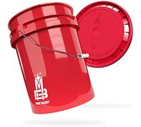 MAGIC BUCKET | Set di secchio per lavaggio auto, lavabile a mano, rosso con secchio abbinato | 5 sfere US circa 20 litri | compatibile con Grit Guard, Detail Guardz Dirt Lock, Chemical Guys Dirt Trap